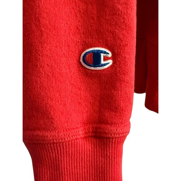 Champion Red Crewneck Sweatshirt Men’s Medium Classic Logo Pullover - Picture 4 of 9